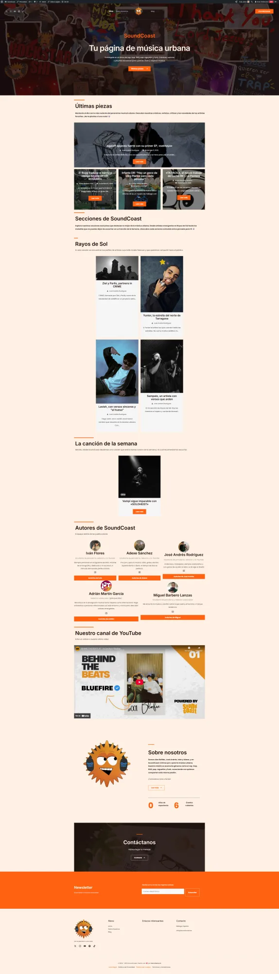 P&aacute;gina de inicio de la primera versi&oacute;n desarrollada por ManiaNetwork. Captura de diciembre de 2025, anterior al nuevo redise&ntilde;o.